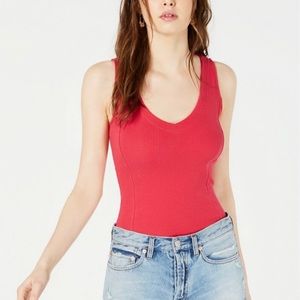 Free People Kiera Tank V-neck Crisscross Back Sz S